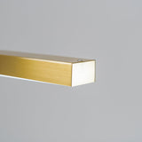 Modern Geometric Crown Pendant Light Polished Brass LED Linear Suspension Lamp
