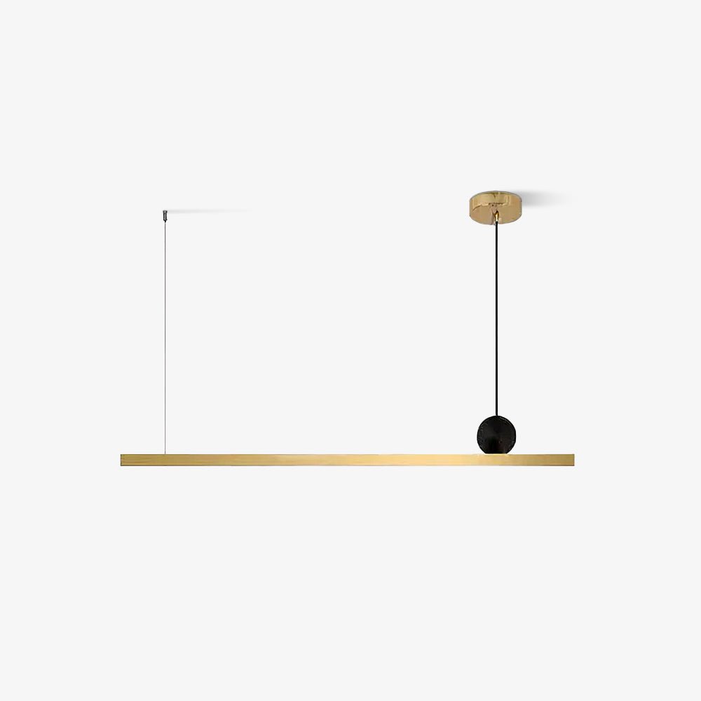 Modern Geometric Crown Pendant Light Polished Brass LED Linear Suspension Lamp