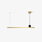 Modern Geometric Crown Pendant Light Polished Brass LED Linear Suspension Lamp