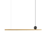 Modern Geometric Crown Pendant Light Polished Brass LED Linear Suspension Lamp