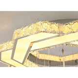 Modern Geometric Crystal LED Flush Mount Ceiling Light in Gold or Silver Finish