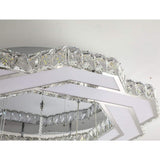 Modern Geometric Crystal LED Flush Mount Ceiling Light in Gold or Silver Finish