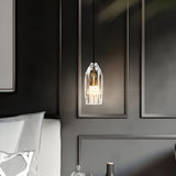 Modern Geometric Crystal Mini Pendant Light with Brass Accents for Kitchen Island