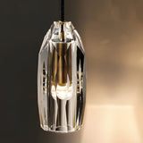 Modern Geometric Crystal Mini Pendant Light with Brass Accents for Kitchen Island