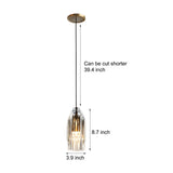 Modern Geometric Crystal Mini Pendant Light with Brass Accents for Kitchen Island