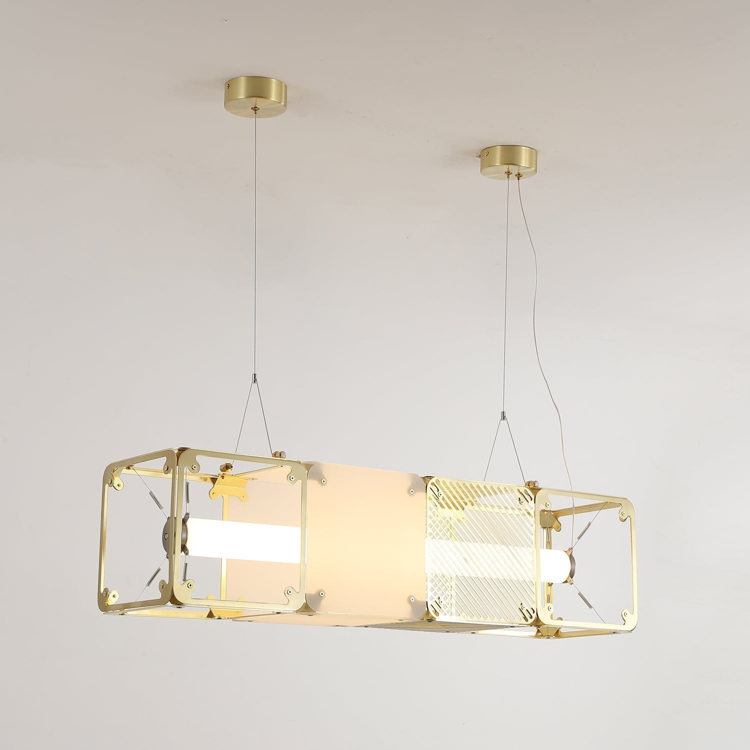 Modern Geometric Cube Modular Pendant Light Adjustable LED Ceiling Hanging Fixture