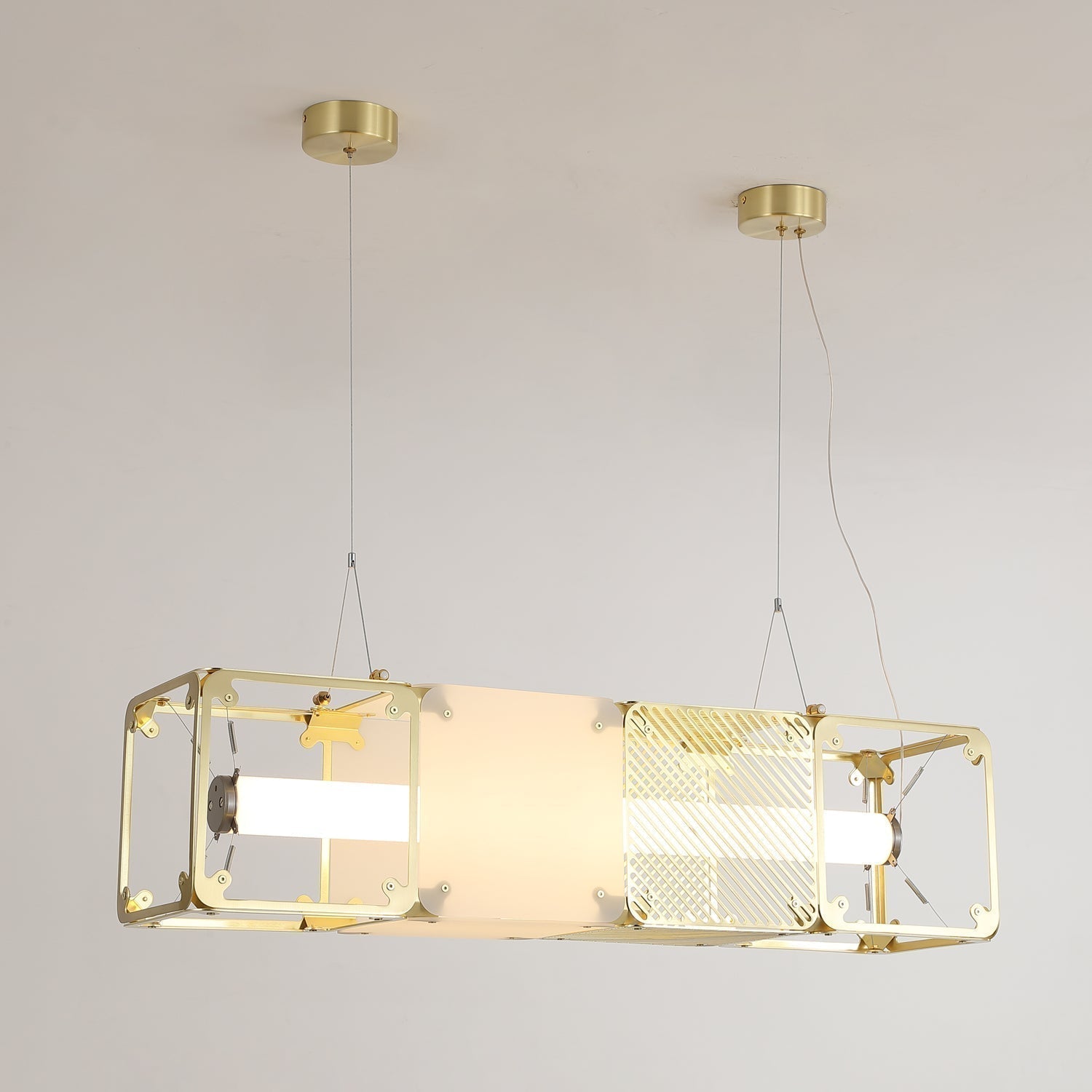 Modern Geometric Cube Modular Pendant Light Adjustable LED Ceiling Hanging Fixture