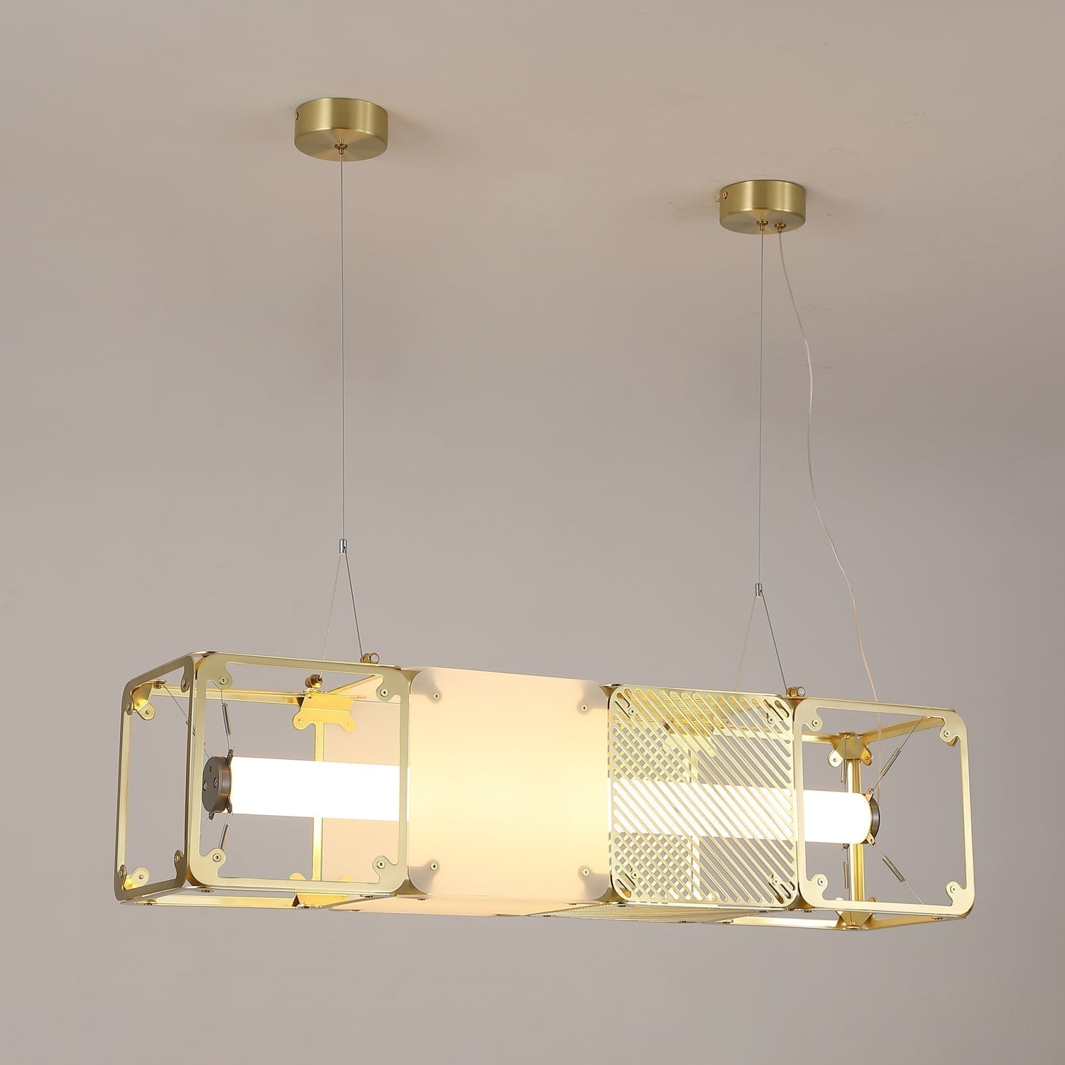 Modern Geometric Cube Modular Pendant Light Adjustable LED Ceiling Hanging Fixture