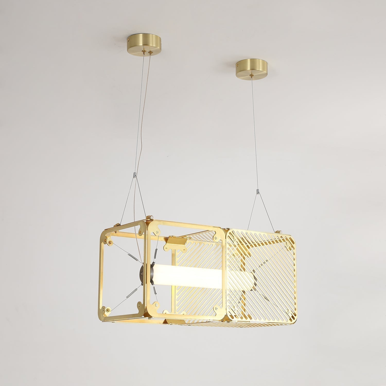 Modern Geometric Cube Modular Pendant Light Adjustable LED Ceiling Hanging Fixture