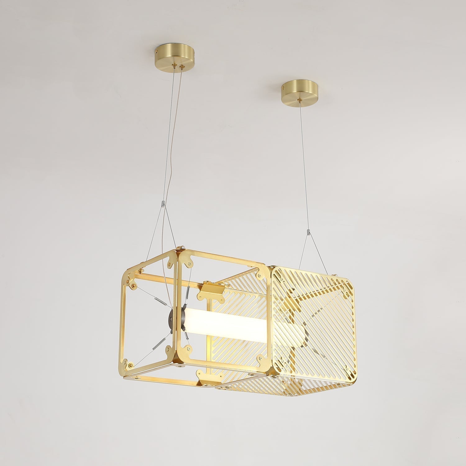 Modern Geometric Cube Modular Pendant Light Adjustable LED Ceiling Hanging Fixture