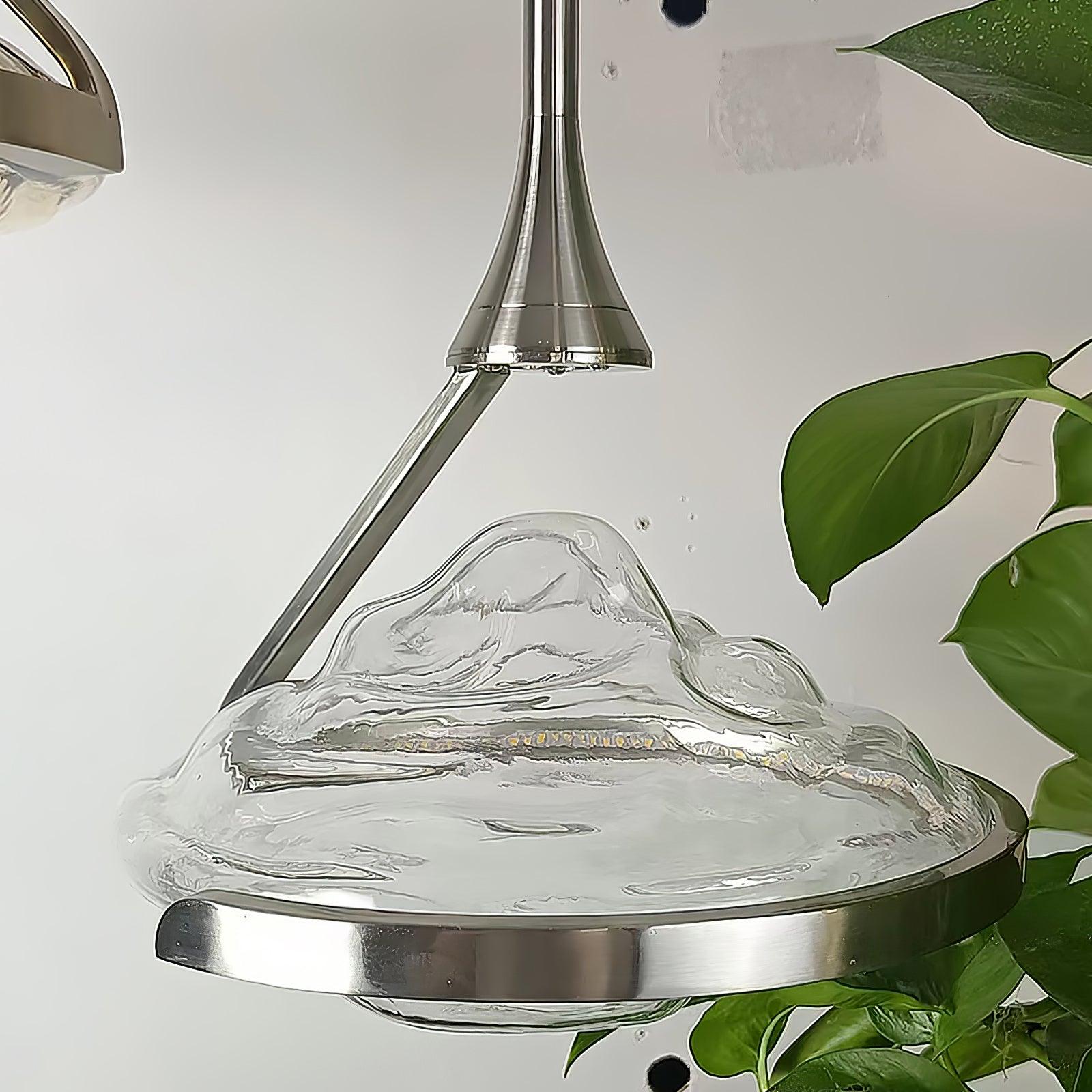 Modern Geometric Diamond Crystal LED Pendant Light Adjustable Ceiling Fixture for Dining Room