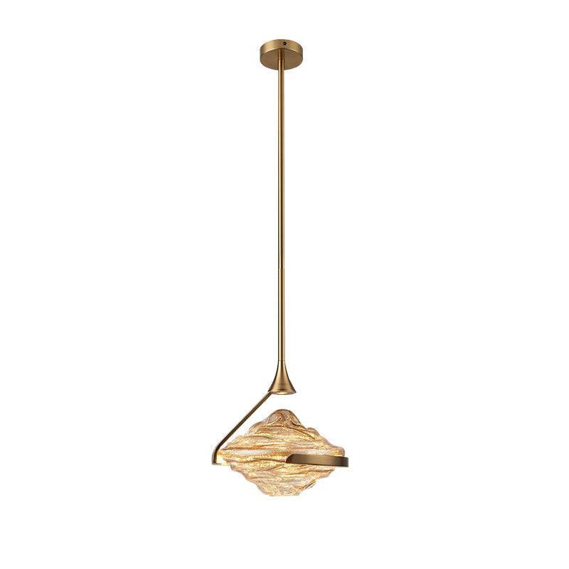 Modern Geometric Diamond Crystal LED Pendant Light Adjustable Ceiling Fixture for Dining Room