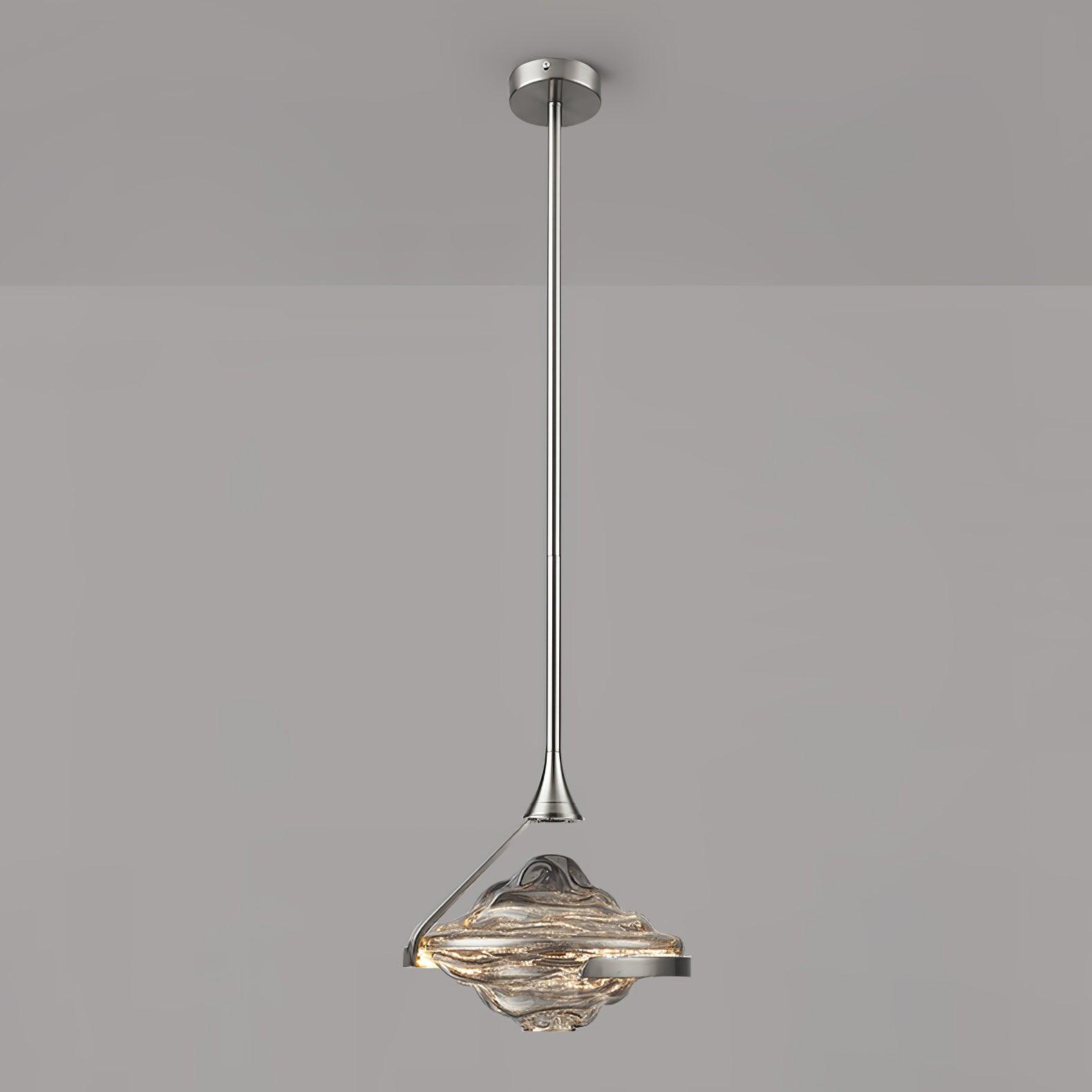 Modern Geometric Diamond Crystal LED Pendant Light Adjustable Ceiling Fixture for Dining Room