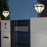 Modern Geometric Diamond LED Outdoor Post Lights Waterproof Aluminum Fence Cap Pillar Lantern