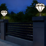 Modern Geometric Diamond LED Outdoor Post Lights Waterproof Aluminum Fence Cap Pillar Lantern