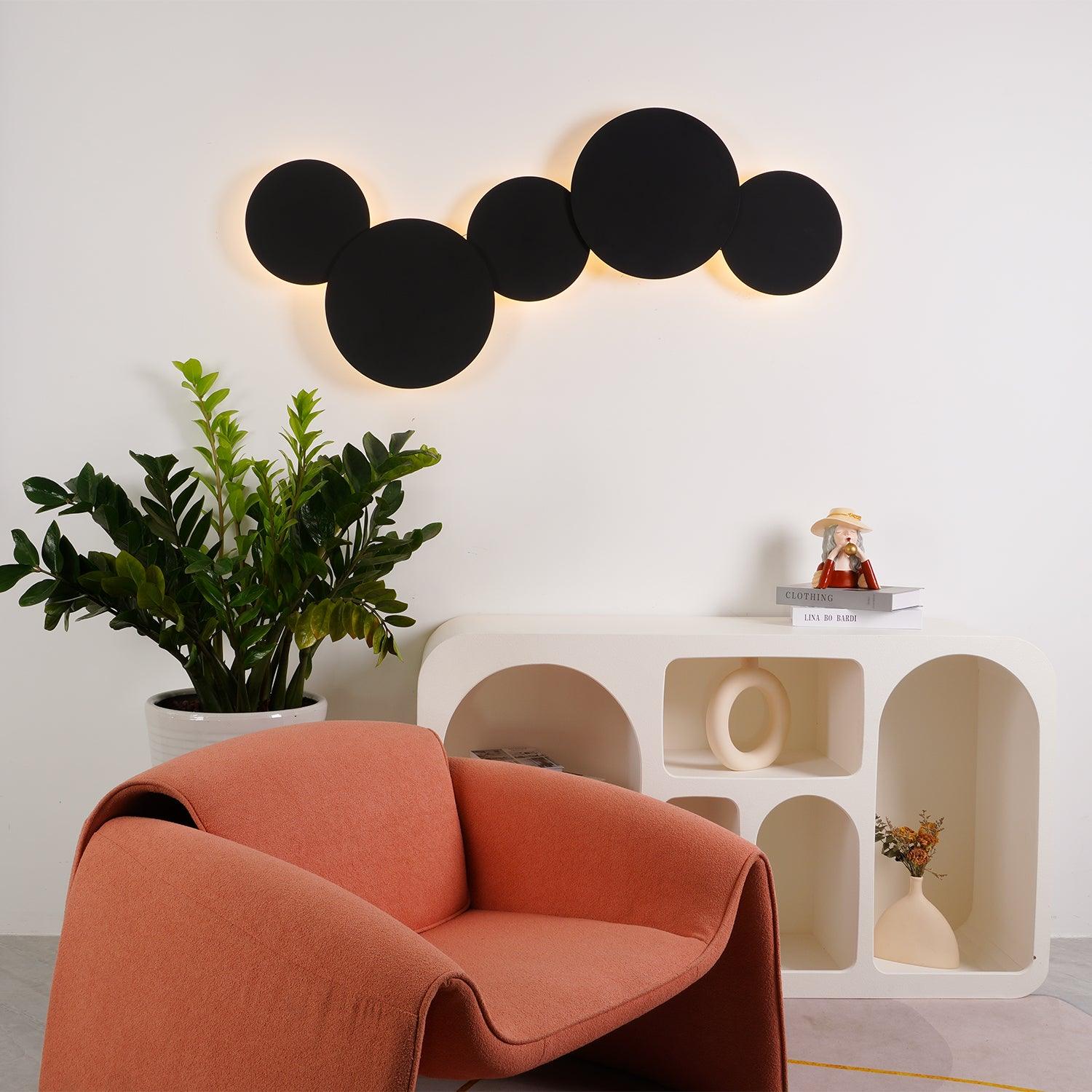 Modern Geometric Disc LED Wall Sconce Minimalist Circular Indirect Lighting Fixture