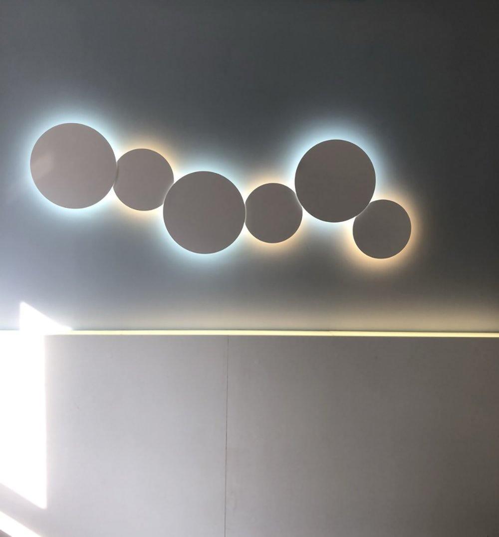 Modern Geometric Disc LED Wall Sconce Minimalist Circular Indirect Lighting Fixture
