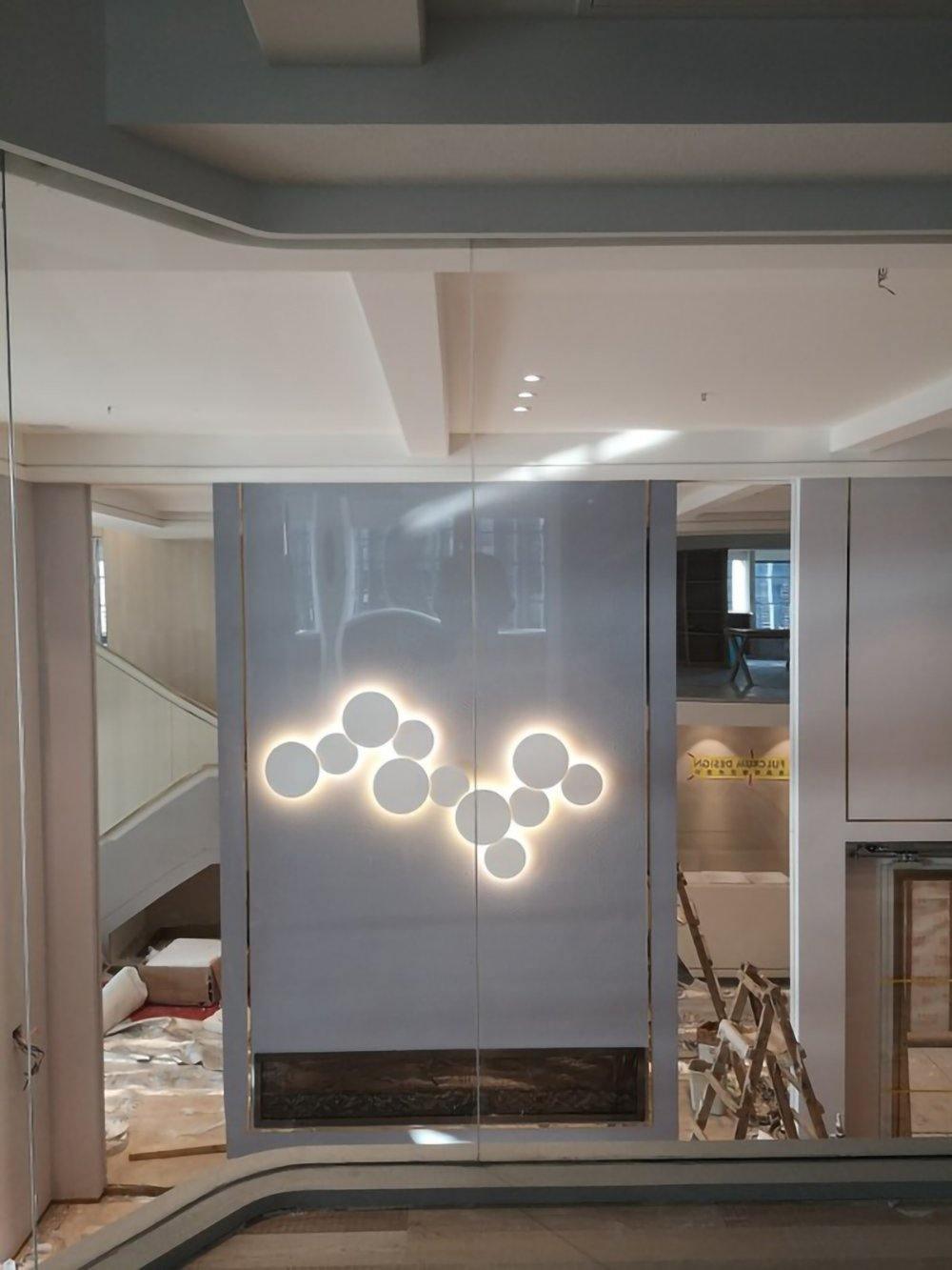 Modern Geometric Disc LED Wall Sconce Minimalist Circular Indirect Lighting Fixture
