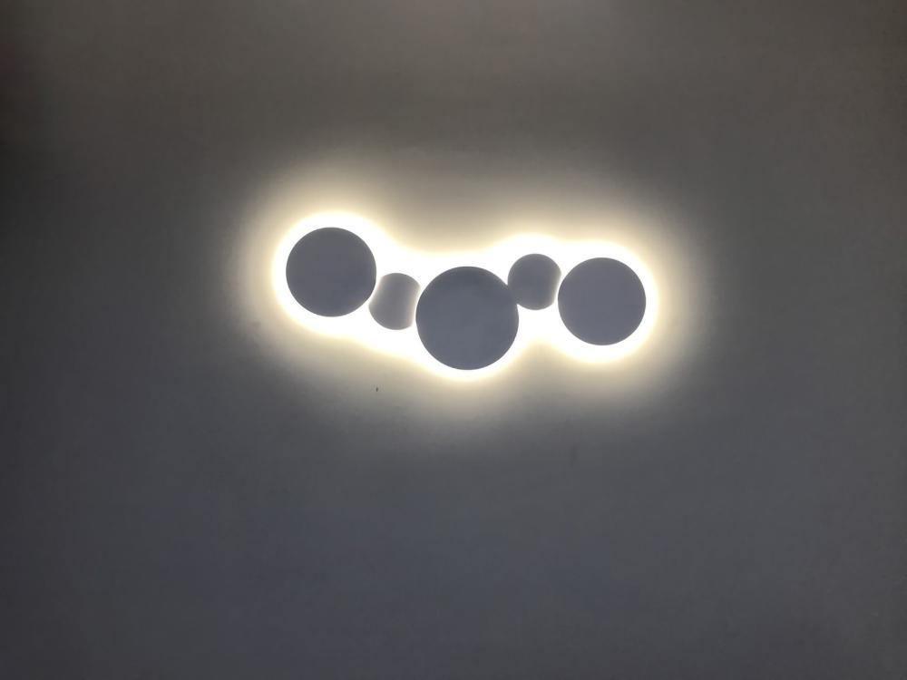 Modern Geometric Disc LED Wall Sconce Minimalist Circular Indirect Lighting Fixture