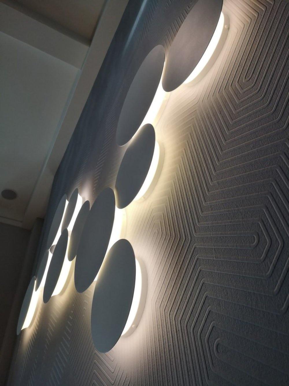 Modern Geometric Disc LED Wall Sconce Minimalist Circular Indirect Lighting Fixture