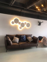 Modern Geometric Disc LED Wall Sconce Minimalist Circular Indirect Lighting Fixture