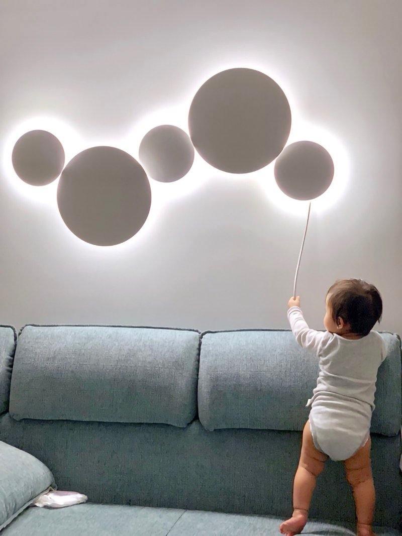 Modern Geometric Disc LED Wall Sconce Minimalist Circular Indirect Lighting Fixture