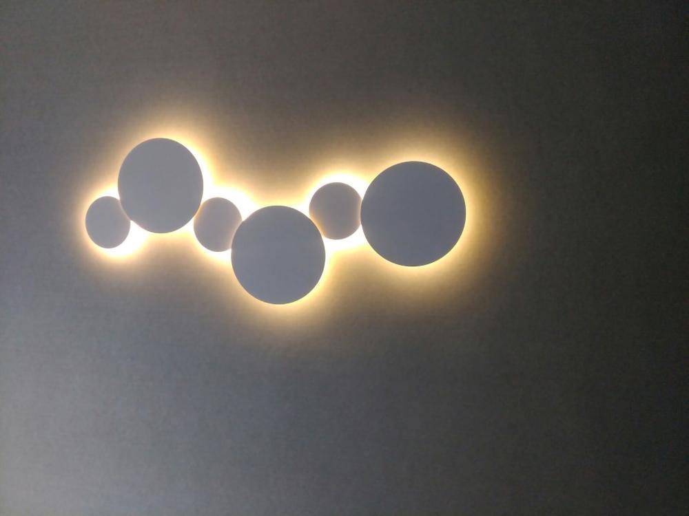 Modern Geometric Disc LED Wall Sconce Minimalist Circular Indirect Lighting Fixture