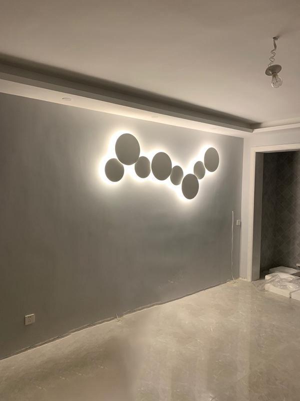 Modern Geometric Disc LED Wall Sconce Minimalist Circular Indirect Lighting Fixture
