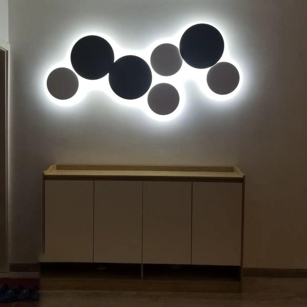 Modern Geometric Disc LED Wall Sconce Minimalist Circular Indirect Lighting Fixture