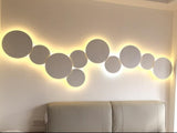 Modern Geometric Disc LED Wall Sconce Minimalist Circular Indirect Lighting Fixture