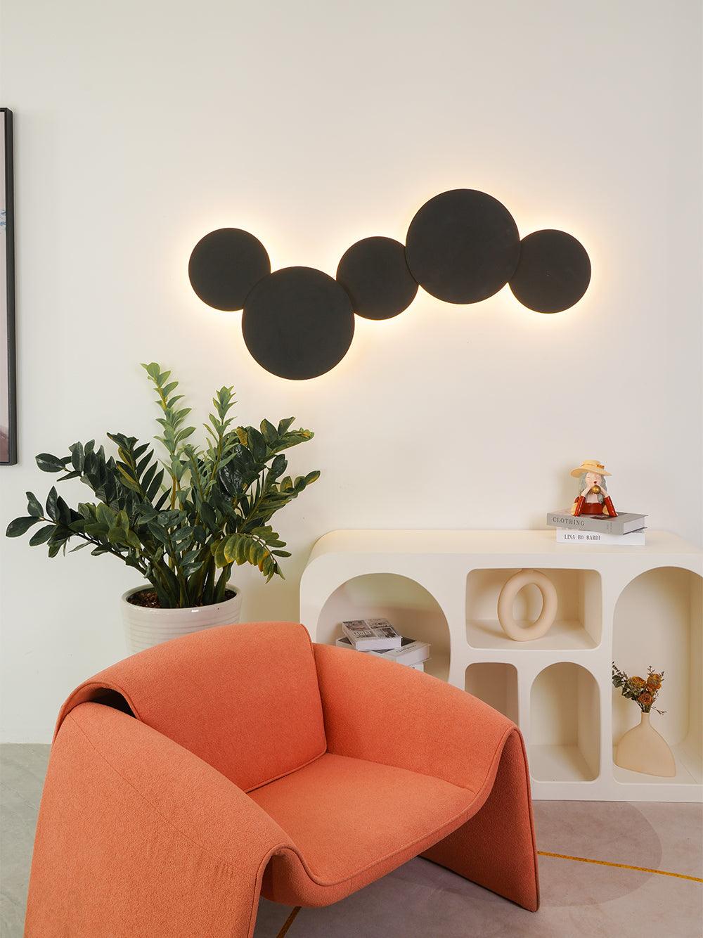 Modern Geometric Disc LED Wall Sconce Minimalist Circular Indirect Lighting Fixture