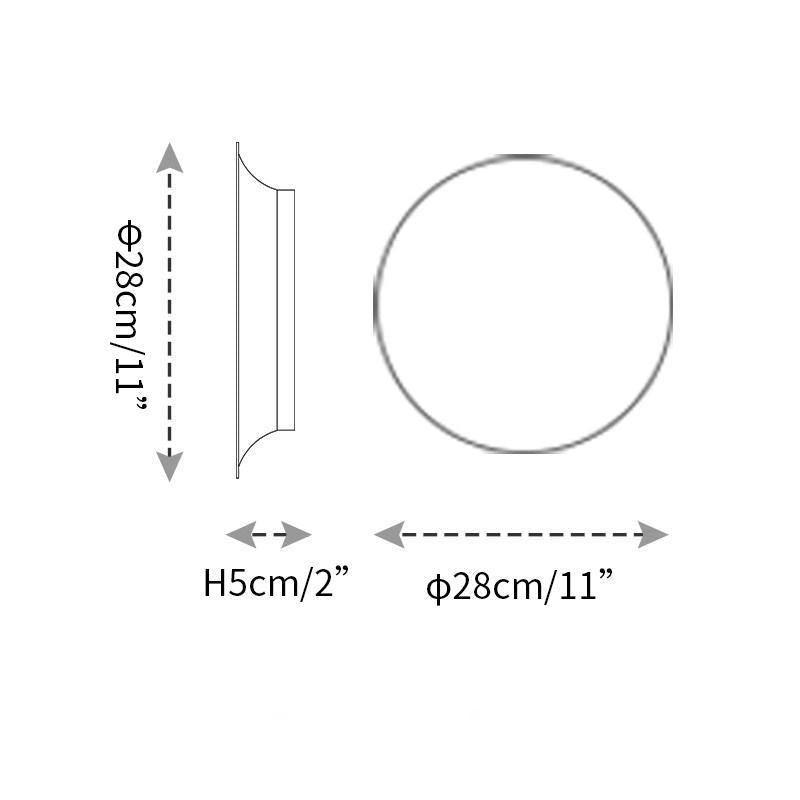 Modern Geometric Disc LED Wall Sconce Minimalist Circular Indirect Lighting Fixture