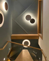 Modern Geometric Disc LED Wall Sconce Minimalist Circular Indirect Lighting Fixture