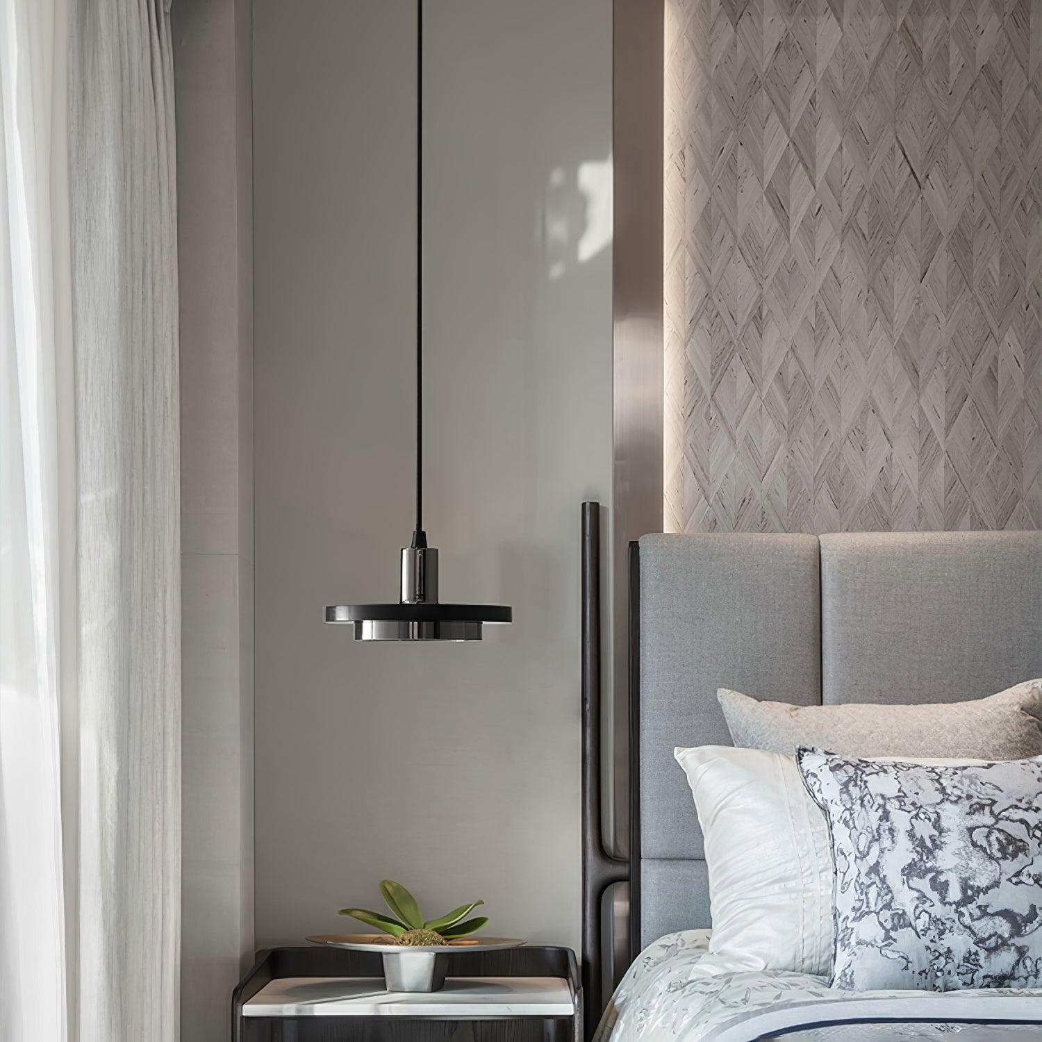 Modern Geometric Double Circle Marble LED Pendant Light for Dining Room Gold and Black Finish