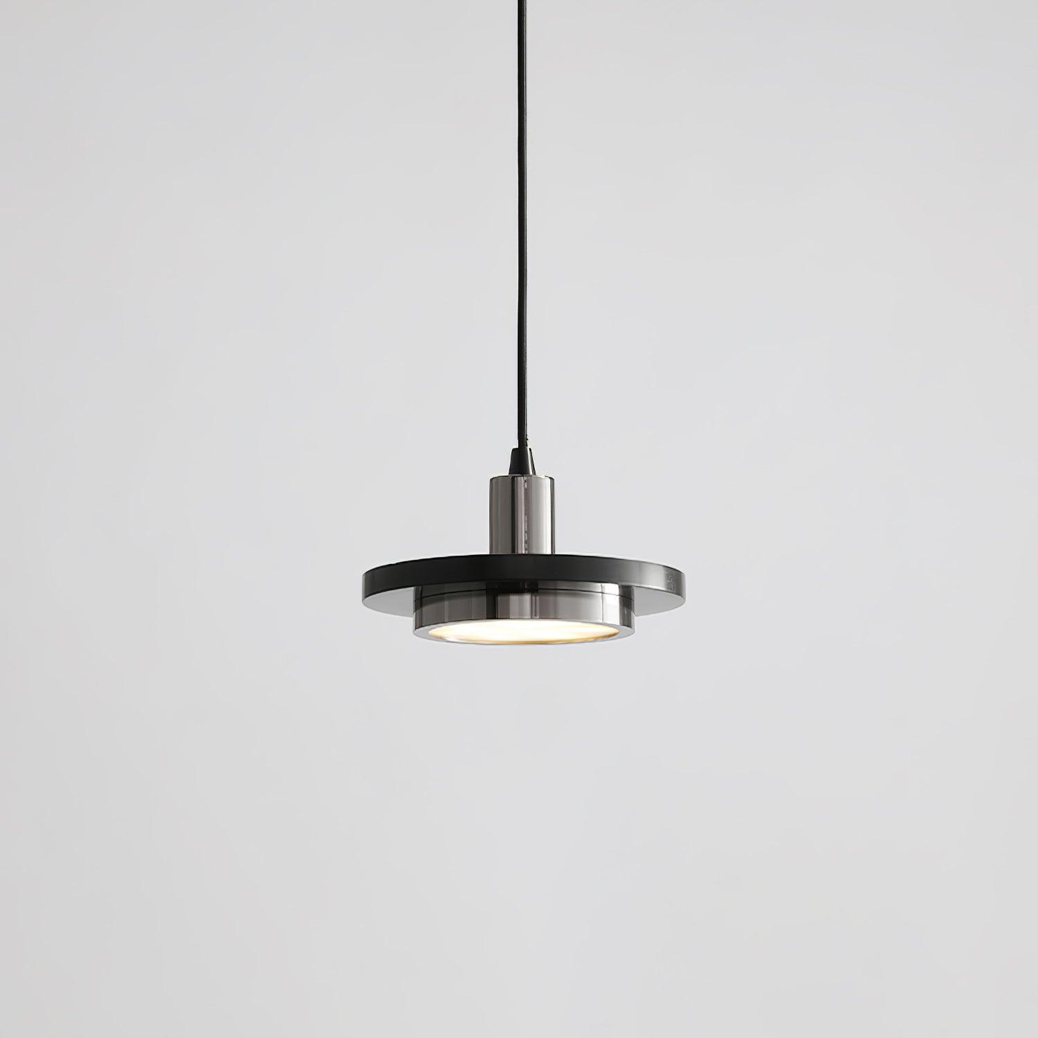 Modern Geometric Double Circle Marble LED Pendant Light for Dining Room Gold and Black Finish