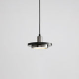 Modern Geometric Double Circle Marble LED Pendant Light for Dining Room Gold and Black Finish