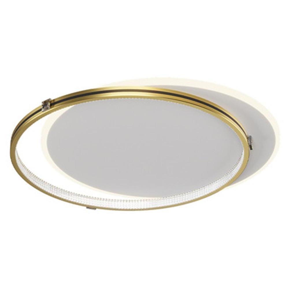 Modern Geometric Double Ring LED Flush Mount Ceiling Light Dimmable Metal Fixture for Bedroom