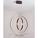 Modern Geometric Double Ring LED Pendant Light for Dining Room and Living Space