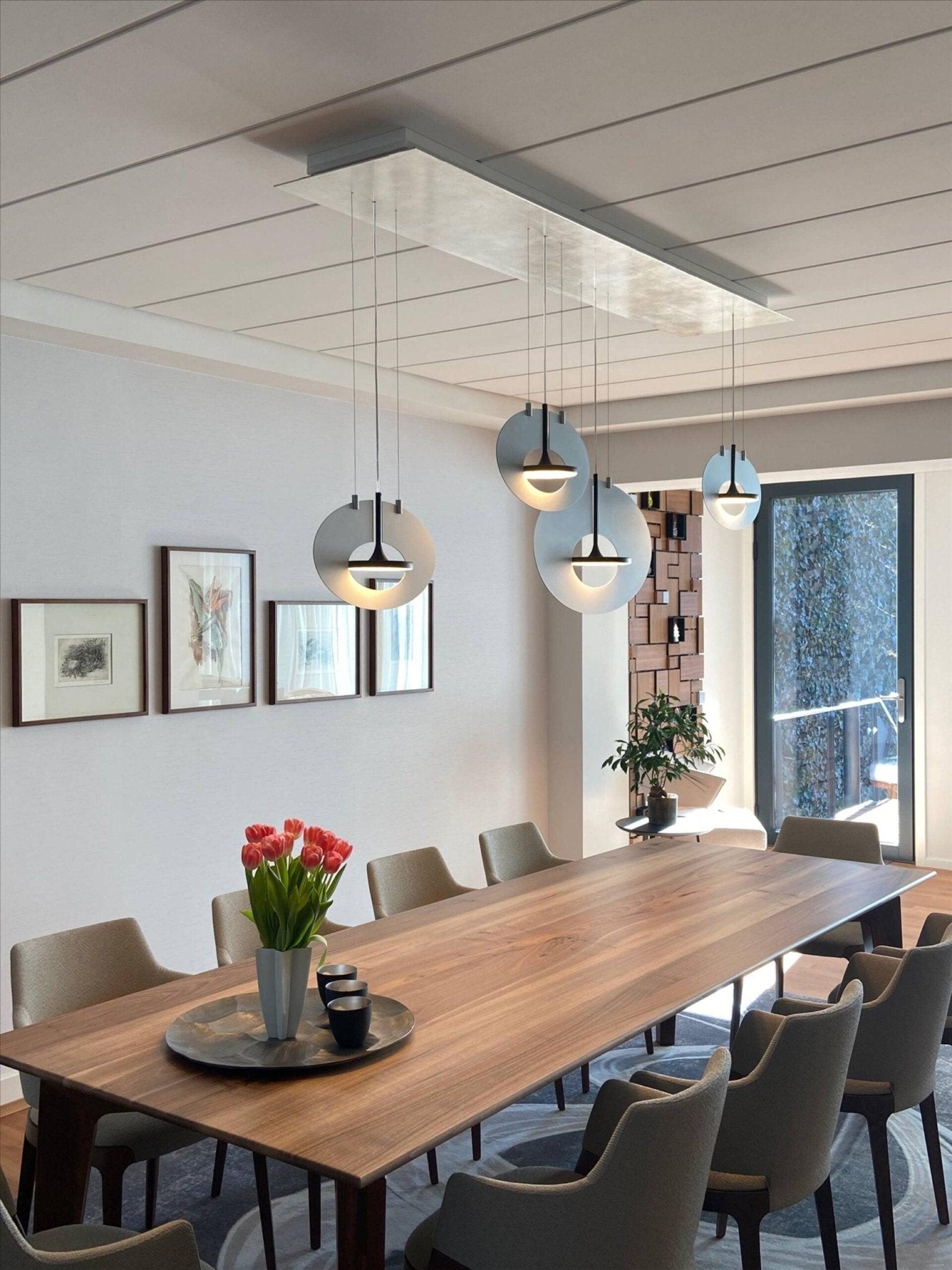 Modern Geometric Eye In The Sky LED Pendant Light for Contemporary Interior Lighting