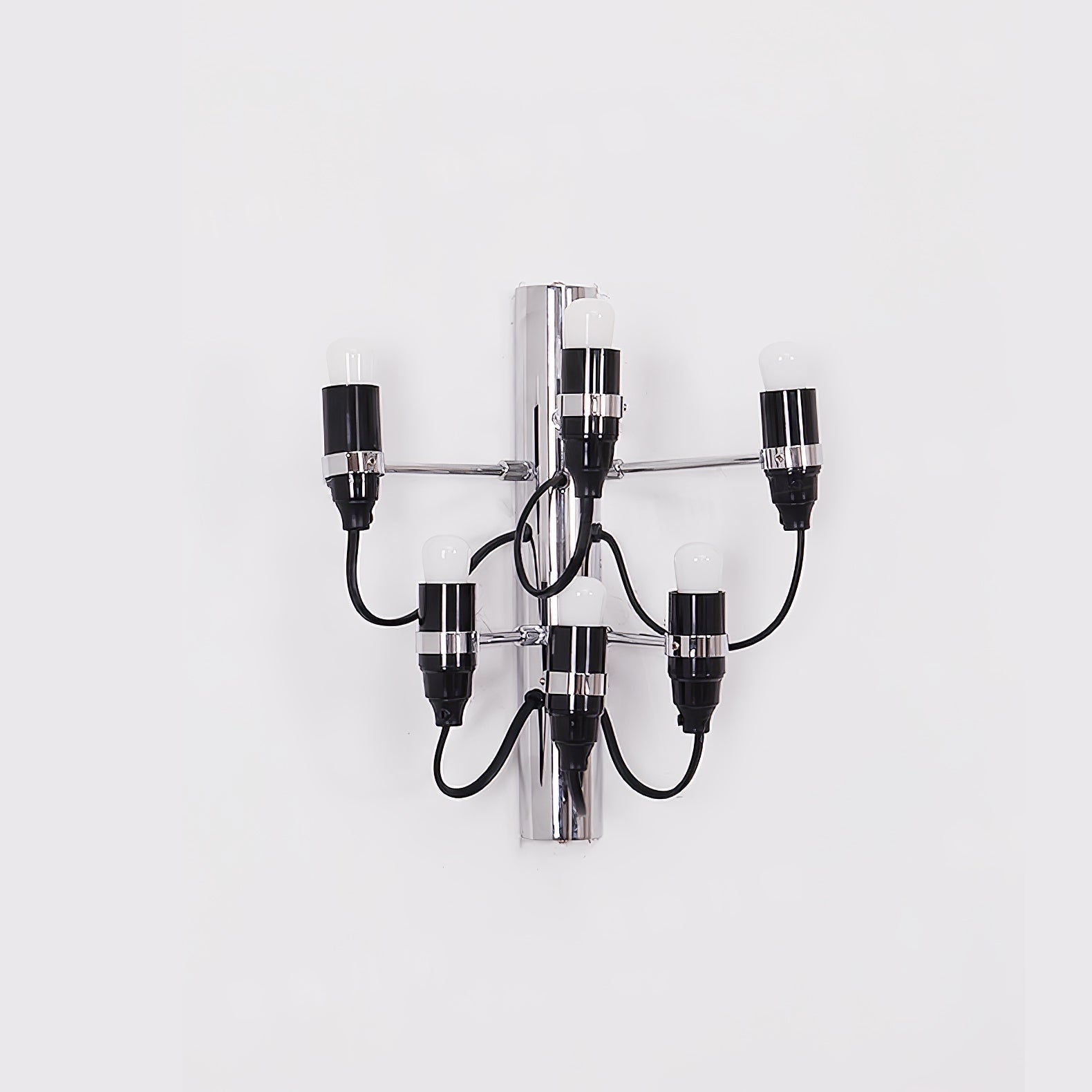Modern Geometric Fruit Bracket Wall Sconce Multi Arm Indoor Lighting in Matt Black Gold White