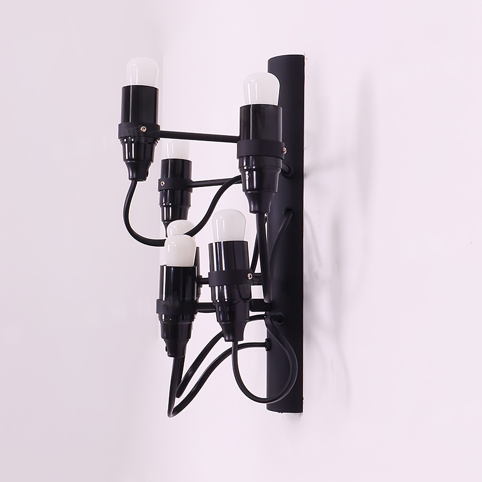 Modern Geometric Fruit Bracket Wall Sconce Multi Arm Indoor Lighting in Matt Black Gold White
