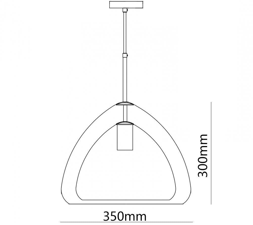 Modern Geometric Glass Pendant Light Gold Finish Double Layer Triangle Hanging Lamp