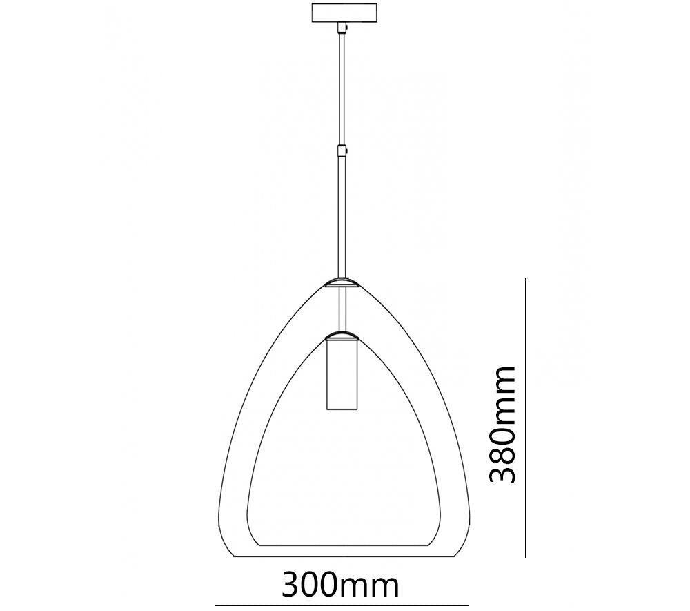 Modern Geometric Glass Pendant Light Gold Finish Double Layer Triangle Hanging Lamp