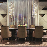 Modern Geometric Glass Pendant Light Gold Finish Integrated LED Ceiling Lamp for Dining Room