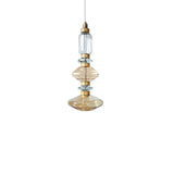 Modern Geometric Glass Pendant Light Gold Finish Integrated LED Ceiling Lamp for Dining Room