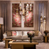 Modern Geometric Glass Pendant Light Gold Finish Integrated LED Ceiling Lamp for Dining Room