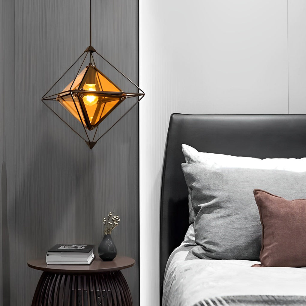 Modern Geometric Glass Pendant Light Minimalist Kitchen Island Chandelier for Dining Room