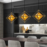 Modern Geometric Glass Pendant Light Minimalist Kitchen Island Chandelier for Dining Room