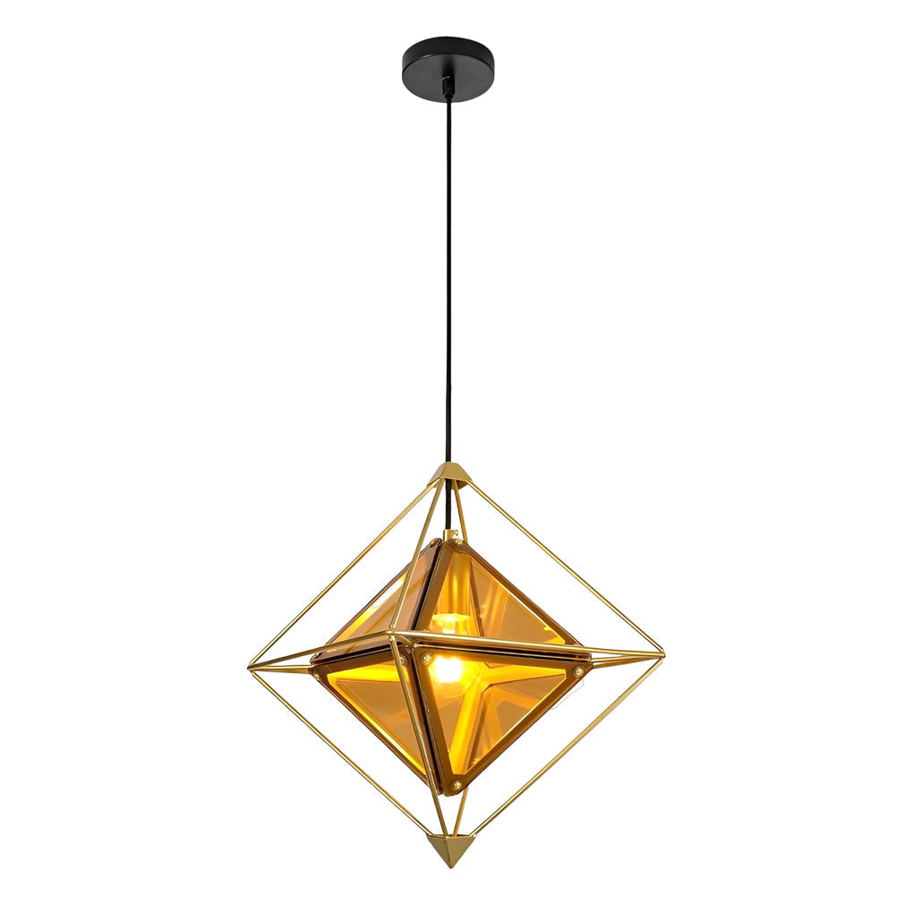 Modern Geometric Glass Pendant Light Minimalist Kitchen Island Chandelier for Dining Room