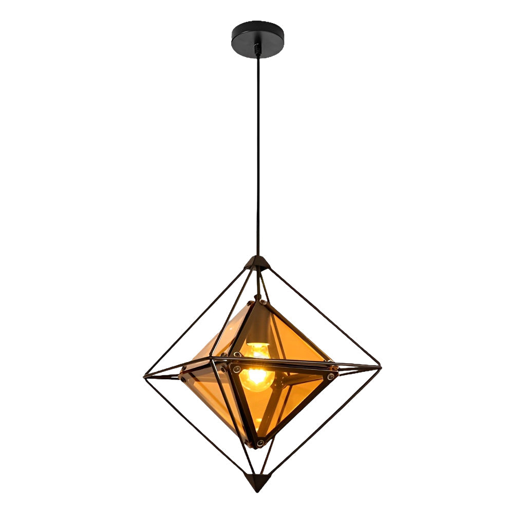 Modern Geometric Glass Pendant Light Minimalist Kitchen Island Chandelier for Dining Room